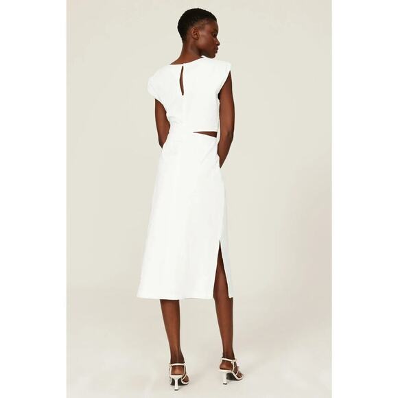 Love, Whit by Whitney Port Dress Cut Out Sheath Sleeveless Midi White Large - Picture 5 of 14